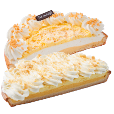 Luxe vanille roomvlaai of bananenvlaai half